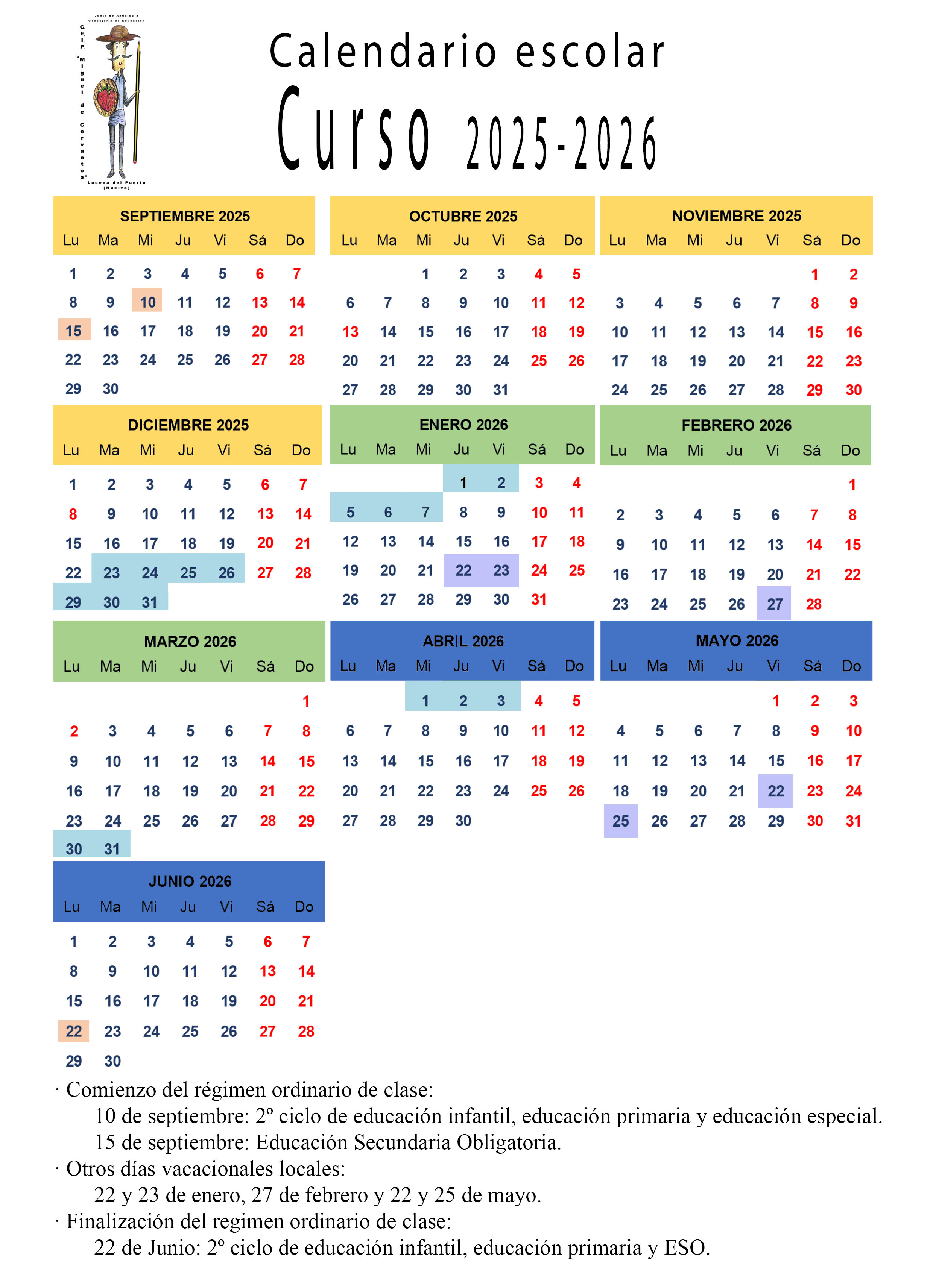 calendario escolar 2025 2026 web